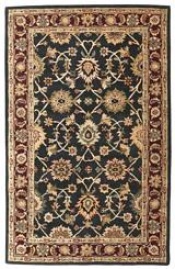 Kashan - Black / Plum Rug : Persian Tufted Collection
