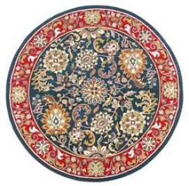 Kashan - Navy / Red Rug : Persian Tufted Collection
