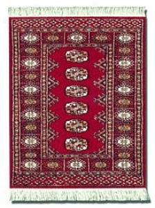 Maroon Bokhara Miniature Rug & Mouse Pad: Red Arrange - Turkish/indian