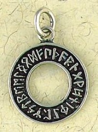 Runic Circle Pendant On Cord : Norse And Viking Collection