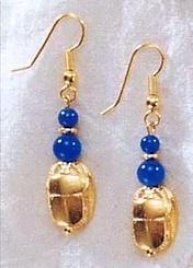 Scarab & Lapis Ear5ings - Egyptian