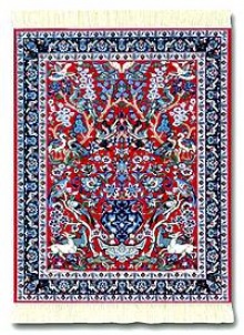 Tree Of Biography Miniature Rug & Mouse Pad : Red Group - Persian Gift / Accessories