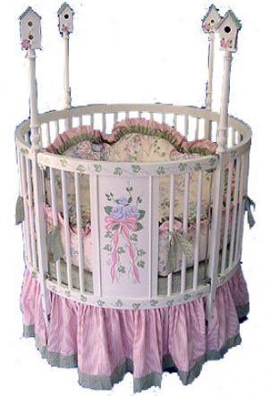 English Bouquet Round Crib Bedding