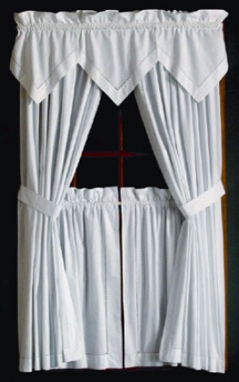 Hemstitch Handkerchief Valance 15 X 48 Lace & Embroidery Curtains