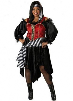 Adult Plus Deluxe Pirate Lady Costume