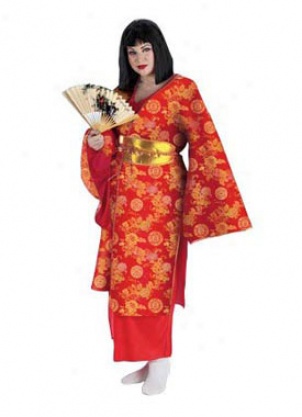 Adult Plus Geisha Deluxe Costume