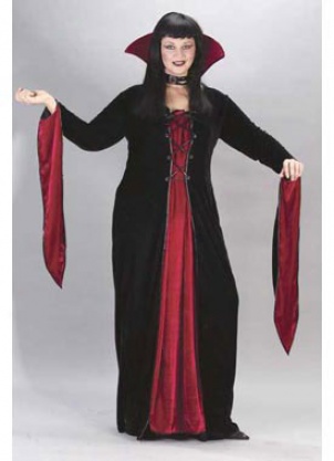Adult Plus Velour Vampireess Costume