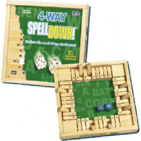 4 Way Spelldown Wooden Game