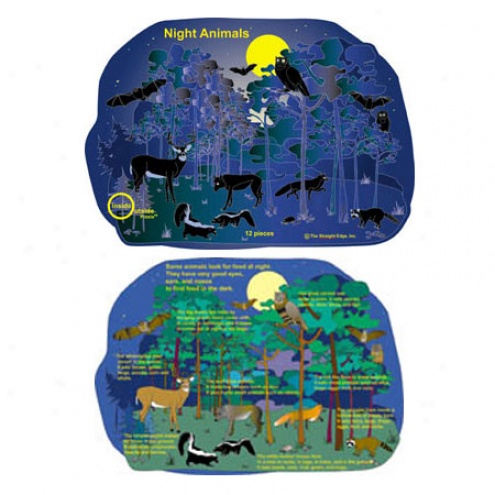 Inside Out Night Animals (glow) Childrns Puzzle