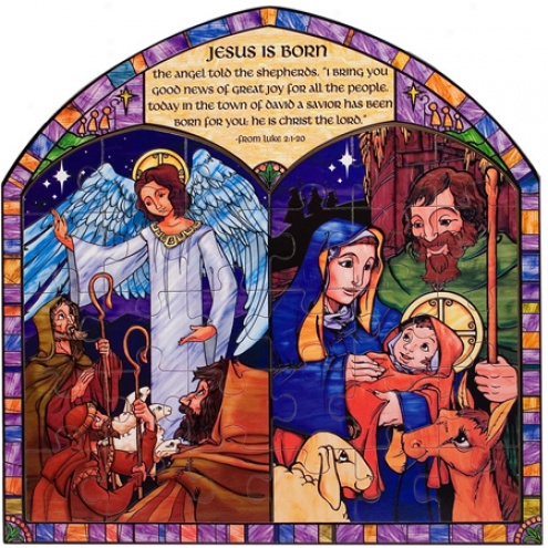 Jesus Is Born Wooden Jigsaw Puzzle 30pc