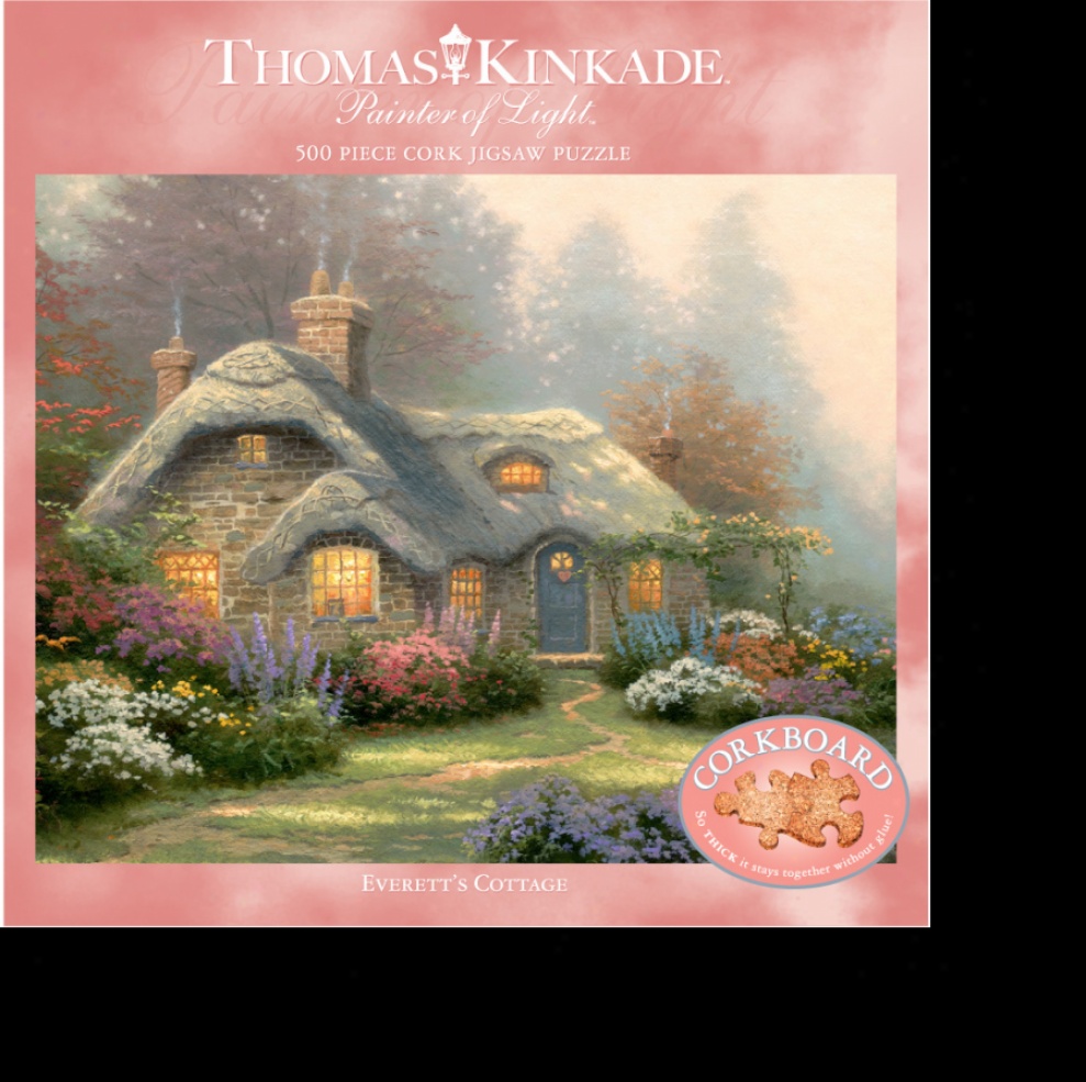 Thomas Kinkade Everett's Cottage Corkboard Jigsaw Puzzle 500pc