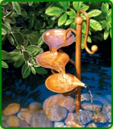 Copper Leaf Solar Cascade Fountain