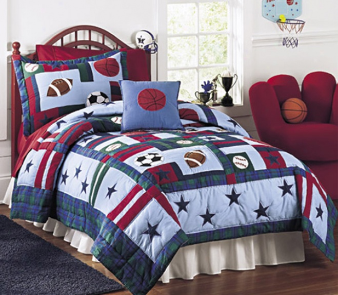 All Sports Mini Quilt With Shams