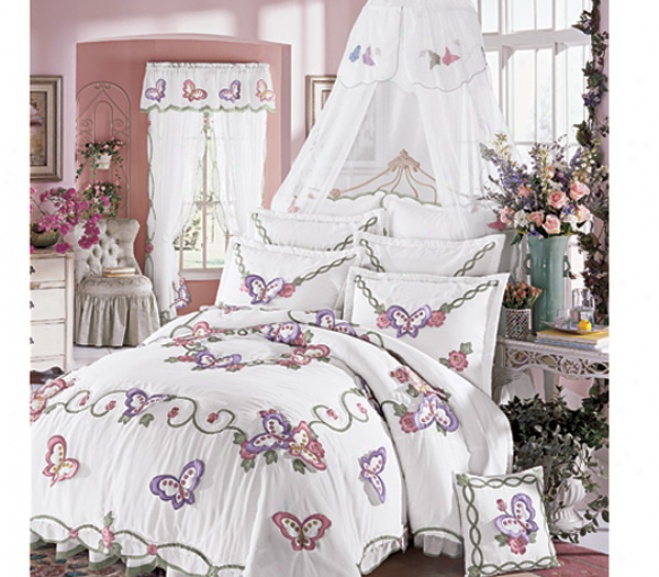 Butterfly 3-d Embellished Comforterr & Accessories
