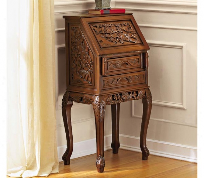 Carved Secretary Desk