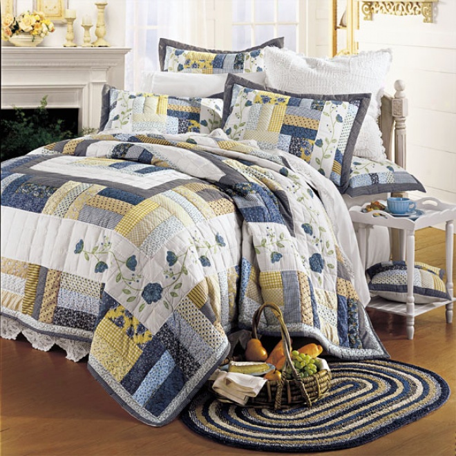 Country Picnic Handmade Cotton Quilt With Free* Shams Quilt With Shams