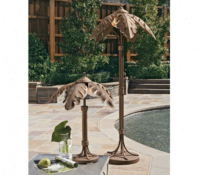 Indoor/outdokr Bronze-finished Palm Lamps
