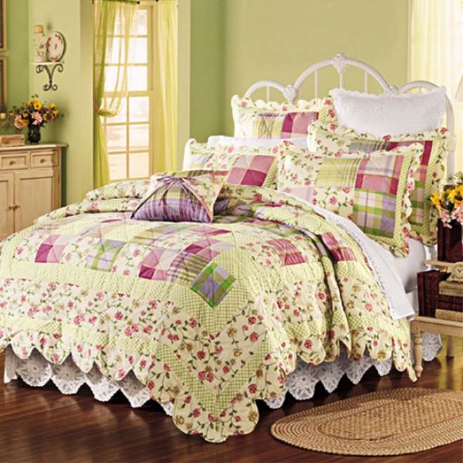Jillian Handmade Cotton Quilt With Shams Quilt With Shams