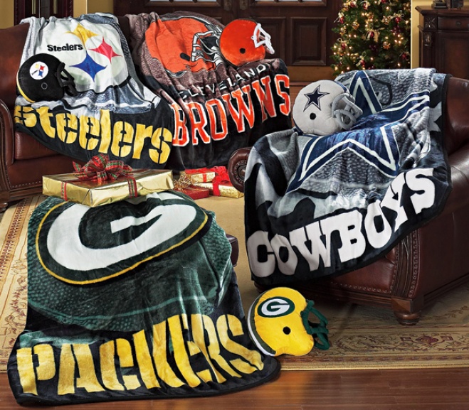 Nfl Throw Andd Helmet Pillow