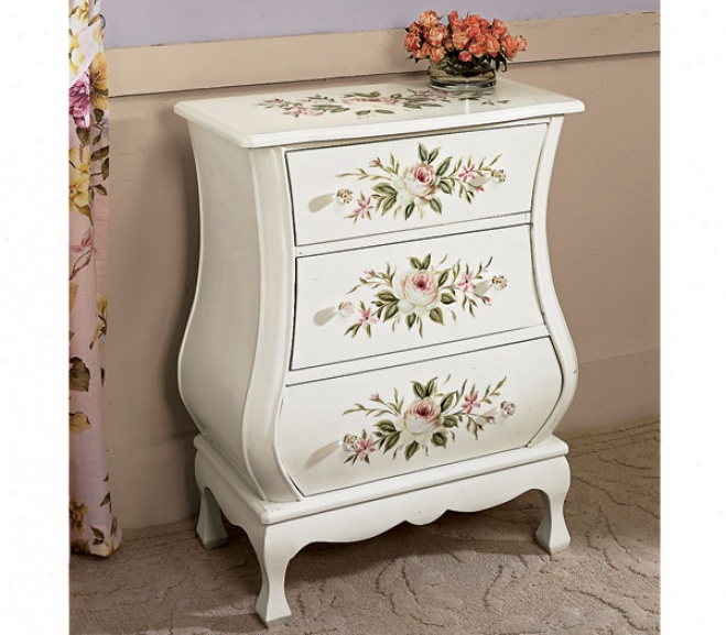 Rose Garden Three-drawer Bombe Chest
