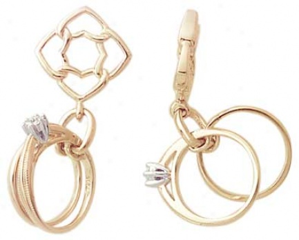 14k Gold Storywheel With Bridal Diamond Ring Set