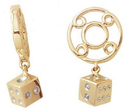 14k Gold Sotrywheel With Dice Dangle
