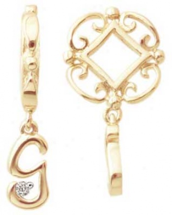 14k Gold Storywheel With Initial G Dangle