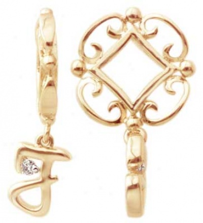14k Gold Storywheel With Initial J Dangle