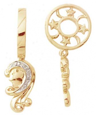 14k Gold Storywheel With Virgo Dangle