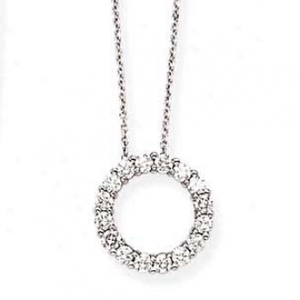 14k White Gold Diamond Eternity Necklace 18