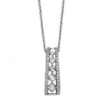 14k White Gold Diamond Journey Ladder Necklace