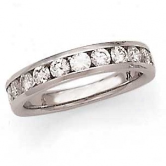 14k White Gold Machine Set Round Diamond Cord