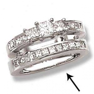 14k Of a ~ color Gold Princess Cut Diamond Wedding Band
