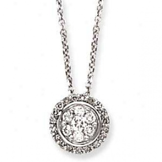 14k White Gold R0und Diamond Clump Center Diamond