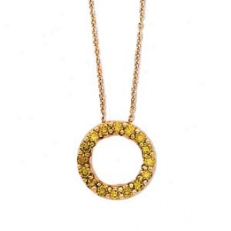 14k Yellow Gold Yellow Diamond Circle Of Love Necklace