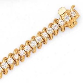 14ky Diamond S-link Bracelet