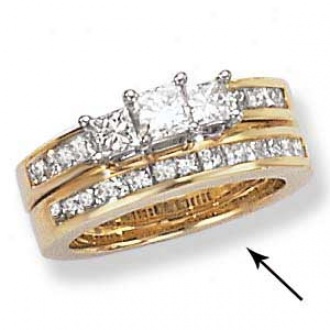 14ky Princess Cut Diamond Wedding Band