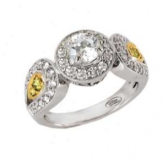18k Two-tone Couture Diamond Semi-mount Engagement Ring
