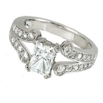 18k White Gold Couture Diamond Semi-mount Plighting Ring