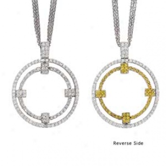 18k White Gold Couture Diamond Pendant With Reversible Center Range