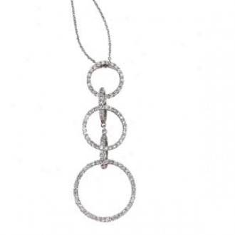 18k White Gold Coutu5e Diwmond Multi-circle Necklace