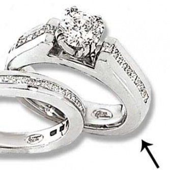 Couture Collection 18k White Gold Princess Cut Semi-mount Ring