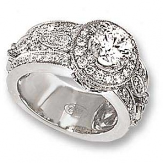 Coutuee Collection 18k White Gold Diamond Semi-mount Ring