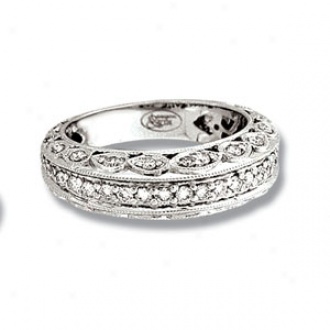 Couture Collection 18k White Gold Round Diamond Band Ring