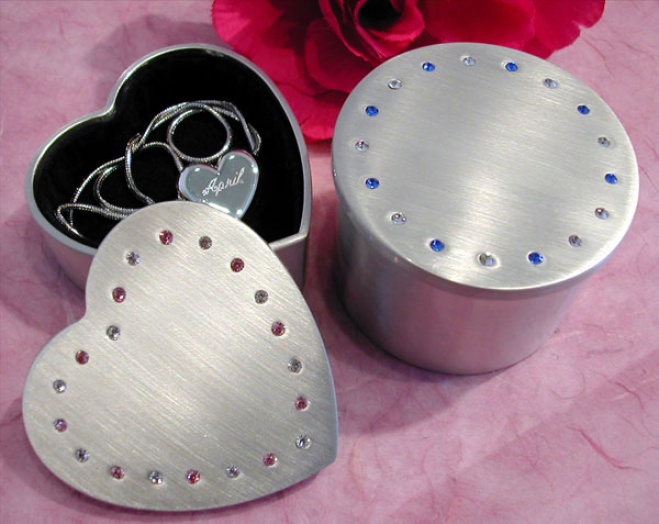 Engraved Colored Crystal Boxes