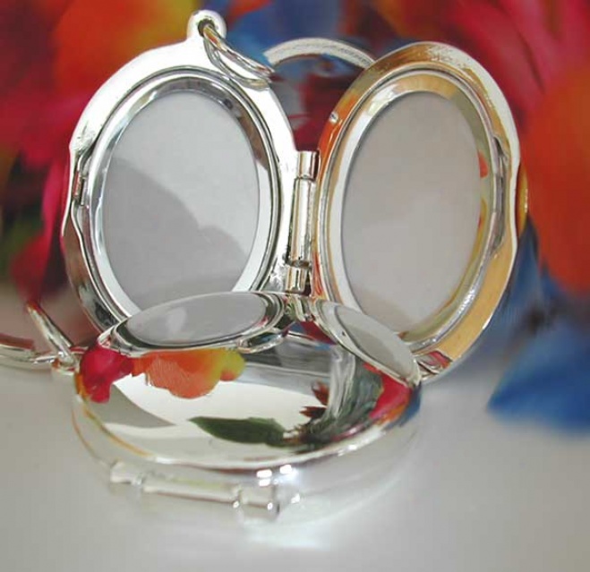 Engraved Oval Locket Key Chain