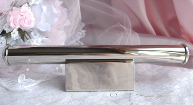 Engarved Silver Certificate Holder And Rest Set