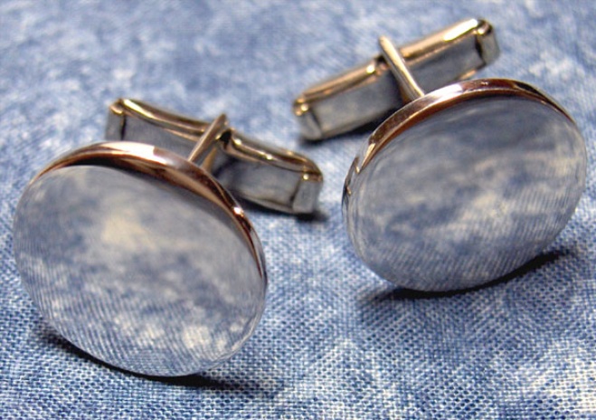Engraved Sterling Silver Cuff Links