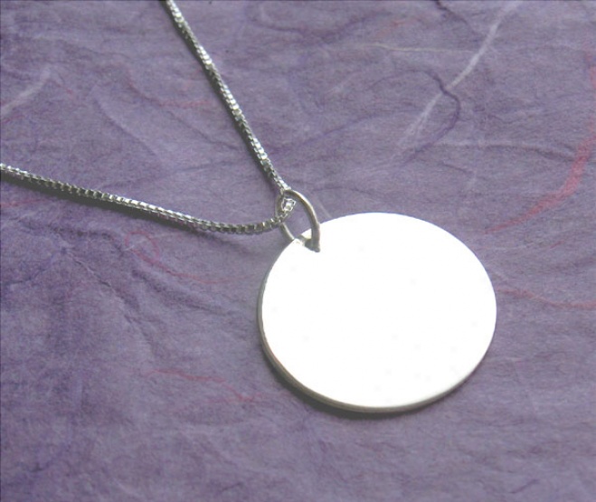 Engraevd Sterling Silver Disc Necklace