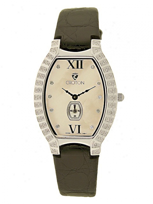 Ladies Diamond Croton Reserve Watch Witu Black Crocodile Leather Strap